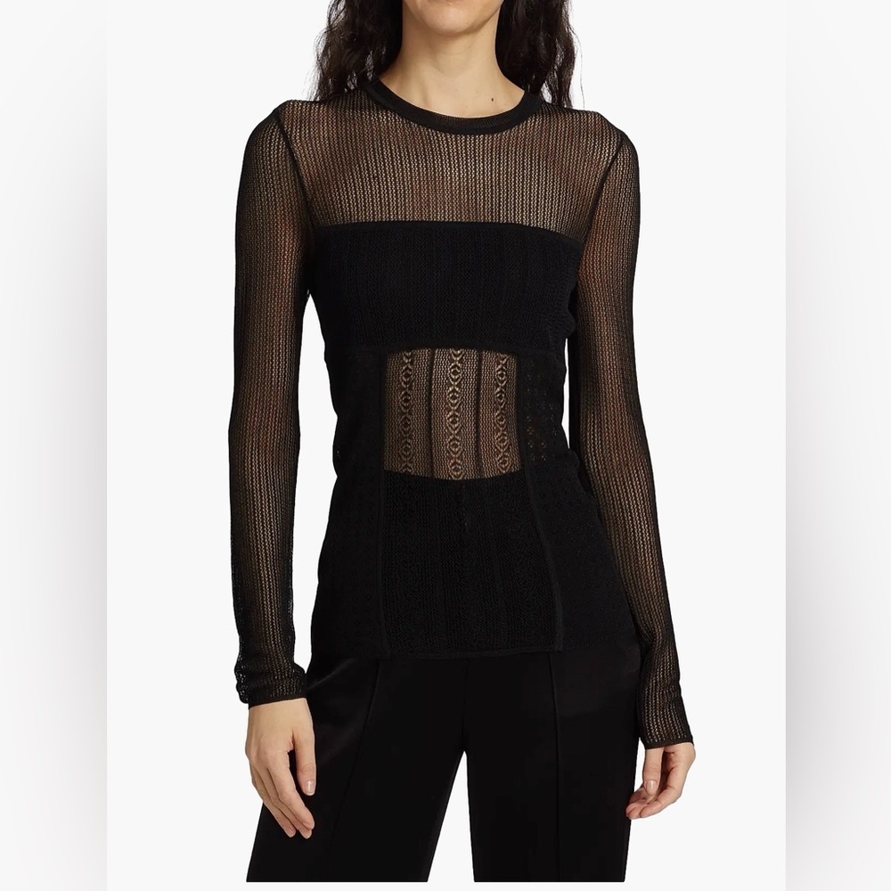NWT jason wu sheer sweater black size medium slim fit